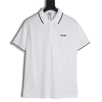 CELINE CE 23SS chest embroidered short-sleeved polo shirt