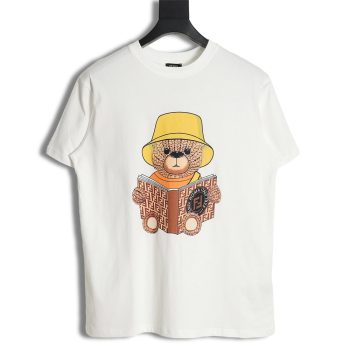 Fendi 23ss wool bear print short sleeves