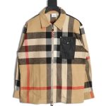 Burberry paneled plaid shirt jacket