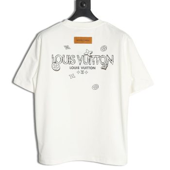 Louis Vuitton four-leaf clover and back logo print short-sleeved T-shirt