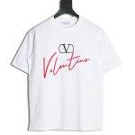 Valentino V logo red signature print short sleeve T-shirt