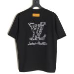 Louis Vuitton Cursive Chain Embroidered T-shirt TSK1