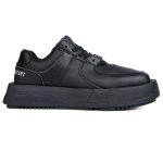 Choco Concert Cow Leather Stylish Skateboarding Shoes Black