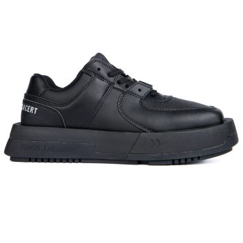 Choco Concert Cow Leather Stylish Skateboarding Shoes Black