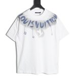 Louis Vuitton collar graffiti letters printed large logo short-sleeved T-shirt