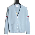Thom Browne Double Sleeves Web Armband Cardigan Sweater