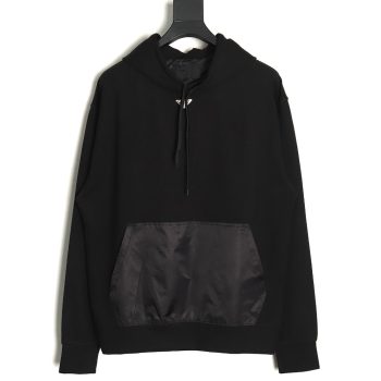 Prada collar triangle nylon pocket hoodie