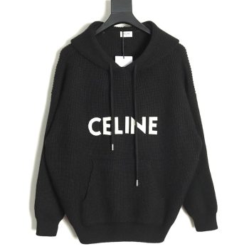 Celine felt lettering hooded sweater TSK1
