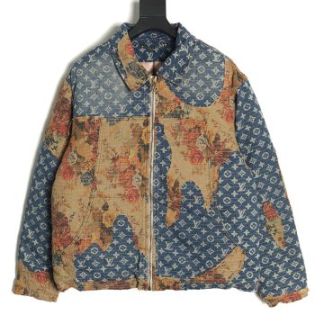 Louis Vuitton Vintage Rose Floral Patch Denim Jacket