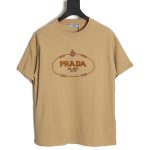 Prada 24ss toothbrush embroidered letter logo short sleeves