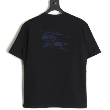 Burberry Back Hollow Out Applique War Horse Short Sleeve T-Shirt TSK1