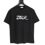 Dior lettering embroidered short sleeve T-shirt