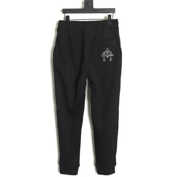 Chrome Heart leather cross logo trousers