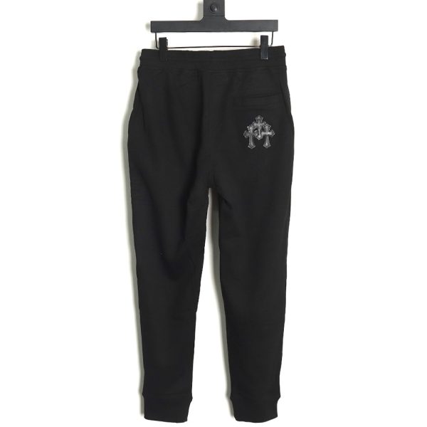 Chrome Heart leather cross logo trousers