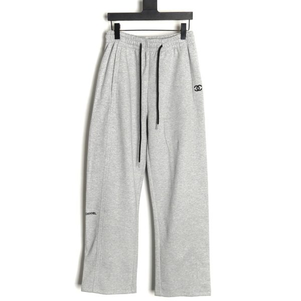 Chanel classic embroidered double C wide-leg trousers