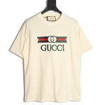 Gucci belt logo embroidered short-sleeved T-shirt