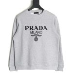 Prada embroidered logo crewneck sweatshirt TSK1