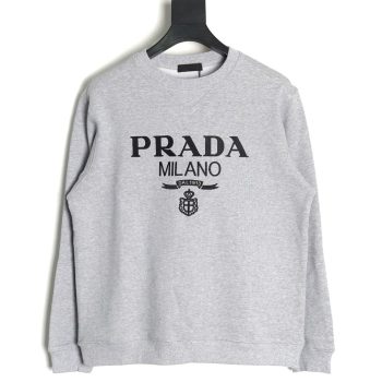Prada embroidered logo crewneck sweatshirt TSK1