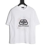 Balenciaga Ink splash lock print short sleeves