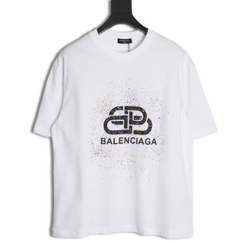 Balenciaga Ink splash lock print short sleeves