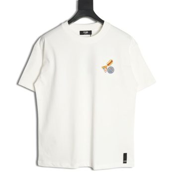Fendi pizza graphic embroidered short-sleeved T-shirt