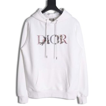 Dior Dior 22Fw gradient floral letter embroidered hooded sweatshirt