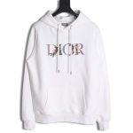 Dior Dior 22Fw gradient floral letter embroidered hooded sweatshirt