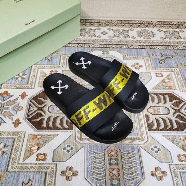 Off-White Industrial Sliders 'Black Yellow'