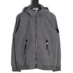 Stone Island Plain Hooded Zip-Up Jacket