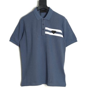 Prada chest triangle logo double bars short sleeve polo shirt TSK2