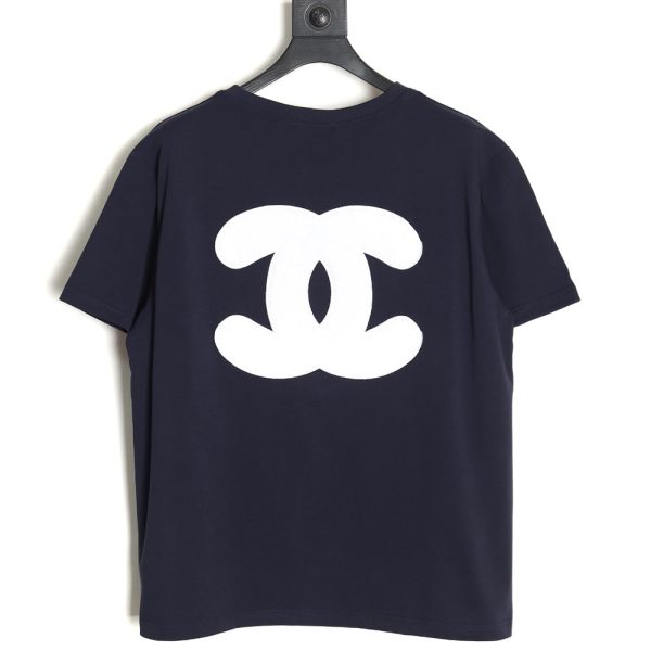 Chanel Double CC Flocked Logo Short Sleeve T-Shirt