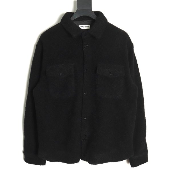 Saint Laurent Paris wool cocoa coat