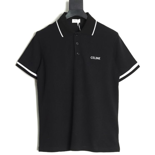 Celine classic embroidered small logo Polo short sleeve TSK1