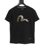 Evisu brocade seagull embroidered short sleeves