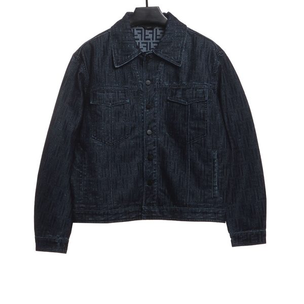 Fendi presbyopic dark pattern denim jacket