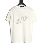 Louis Vuitton rope embroidery knitted short-sleeved T-shirt