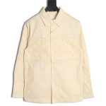 Louis Vuitton paneled black flocked shirt