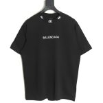 Balenciaga collar double B embroidered logo round neck short-sleeved T-shirt TSK1