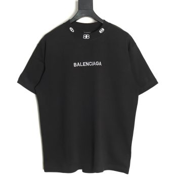 Balenciaga collar double B embroidered logo round neck short-sleeved T-shirt TSK1