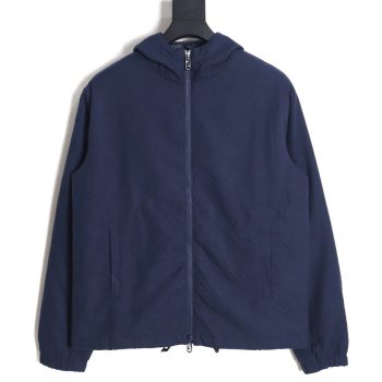 Fendi monogram pattern zipper hooded jacket