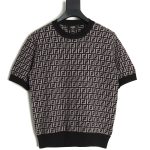 Fendi all over FF jacquard knitted short sleeve T-shirt TSK1