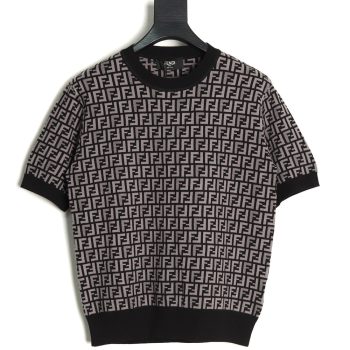 Fendi all over FF jacquard knitted short sleeve T-shirt TSK1