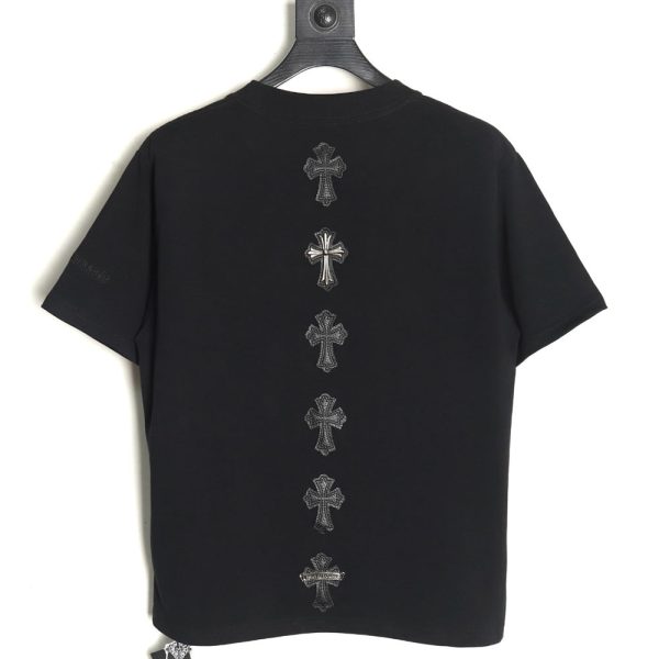 Chrome Hearts leather label short-sleeved T-shirt