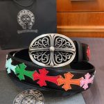 Chrome Hearts Multicolor Cross Leather Belts 500055 38mm