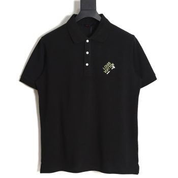 Louis Vuitton pin embroidered short-sleeved polo shirt black
