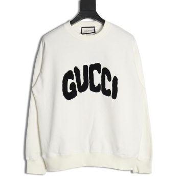Gucci Towel Embroidery Lettering Crew Neck Sweatshirt