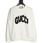 Gucci Towel Embroidery Lettering Crew Neck Sweatshirt