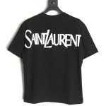Saint Laurent back lettering logo foam print short sleeve T-shirt