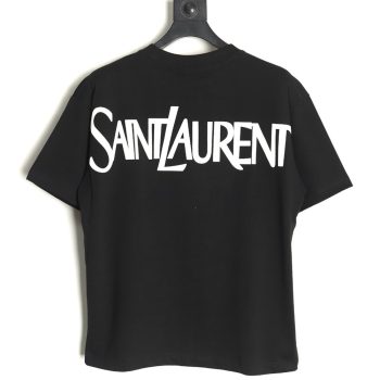 Saint Laurent back lettering logo foam print short sleeve T-shirt