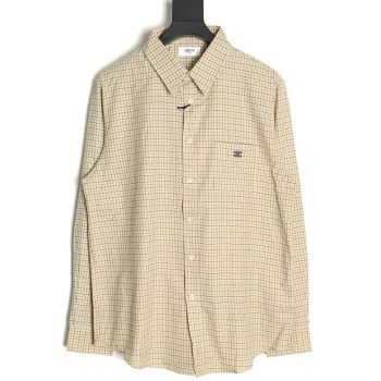 Celine Arc de Triomphe embroidered small check shirt